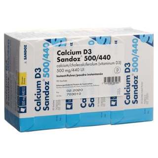 Calcium D3 Sandoz Plv 500/440 maišelis 90 vnt