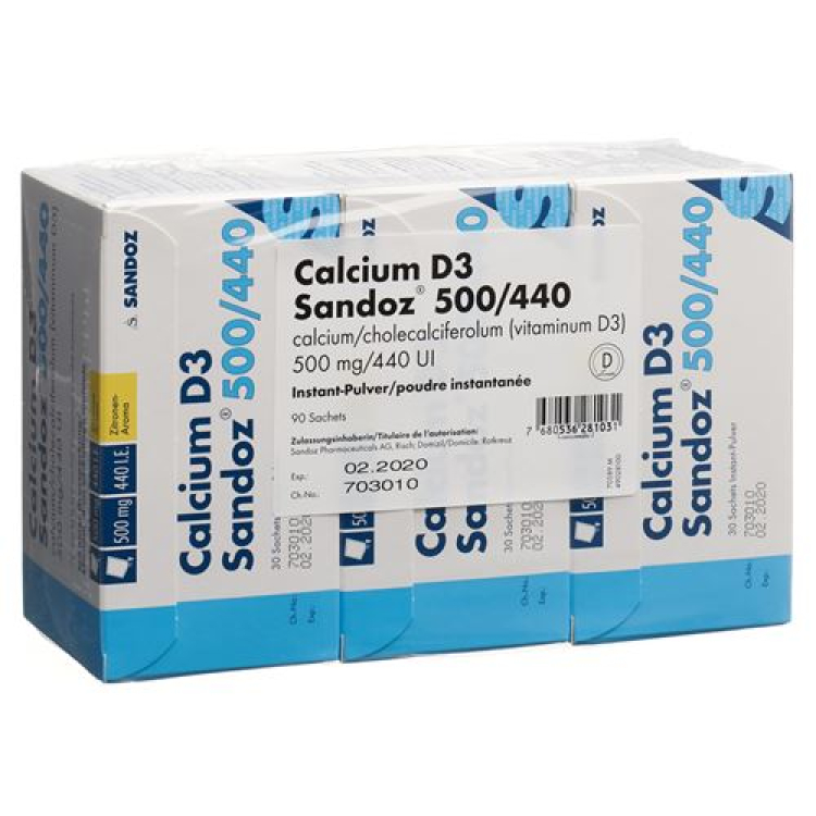 Calcium D3 Sandoz Plv 500/440 σακούλα 90 τεμάχια