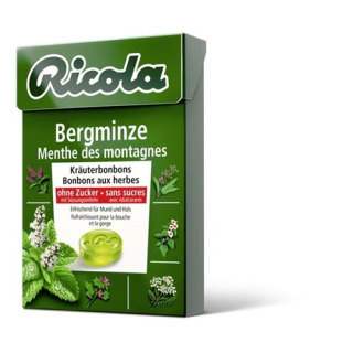 Gula-gula herba pudina gunung Ricola tanpa gula 50g Kotak