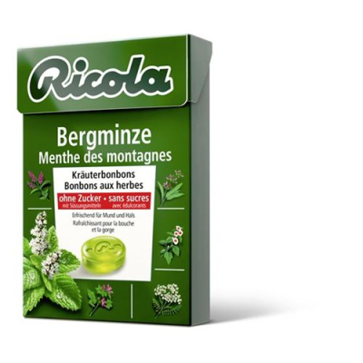 Ricola fjellmynte urtegodteri uten sukker 50g Boks