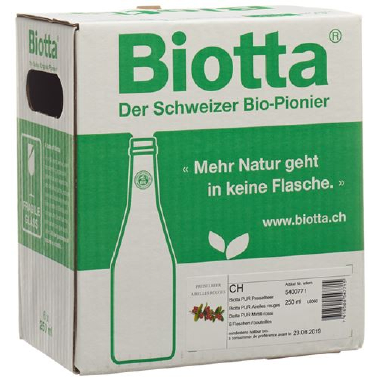 Biotta PUR Żurawina Bio 6 x 2,5 dl