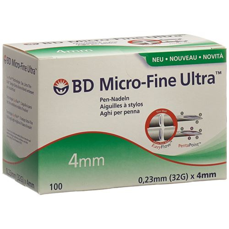 BD Micro-Fine Ultra Pen Needle 0,23 x 4 mm 100 kosov