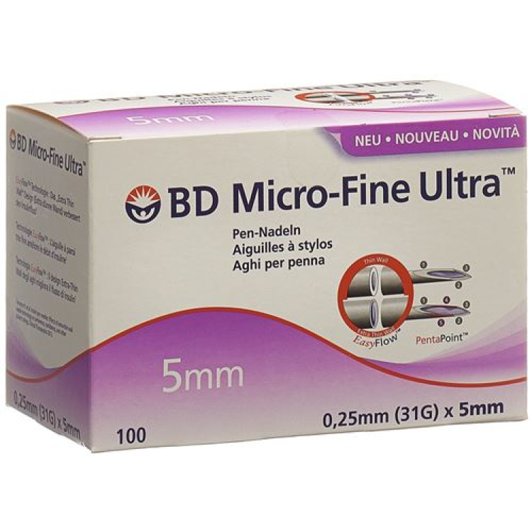 BD Micro-Fine Ultra Pen Needle 0.25x5mm 100 chiếc