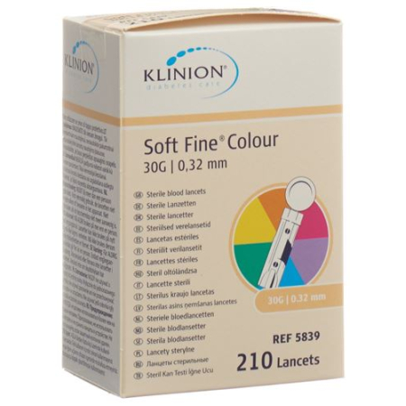 Klinion Soft Fine engangslancetter 30G sterile 210 stk