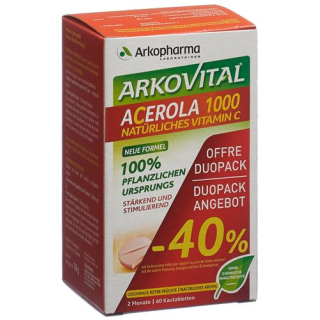 Arkovital Acerola Arkopharma таблеткалары 1000 мг Duo 2 x 30 дана