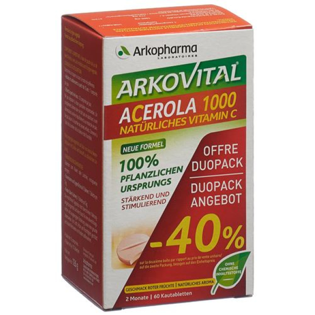 Arkovital Acerola Arkopharma Tablets 1000mg Duo 2 x 30 pcs