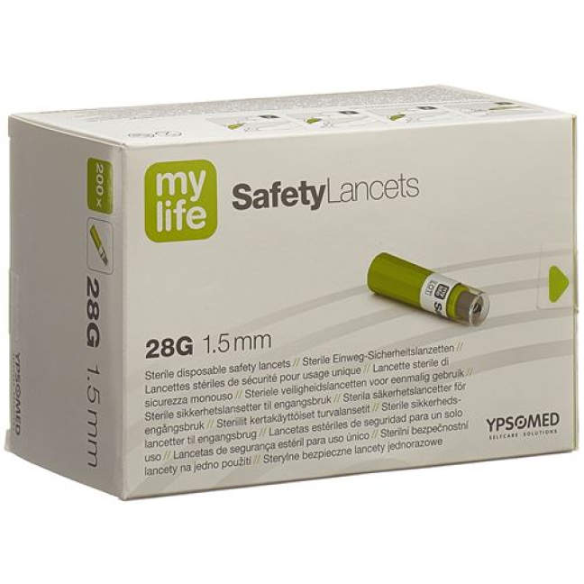 mylife SafetyLancets Lancettes de sécurité 28G 200 pièces