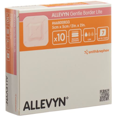 Allevyn gentle border lite 5x5cm 10 stk