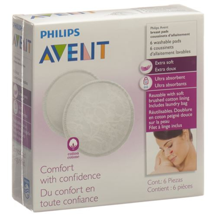 AVENT PHILIPS ammeinnlegg vaskbare 6 stk