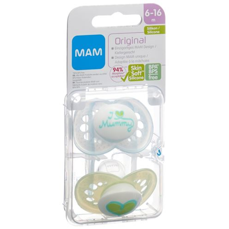 MAM Original pacifiers silicone 6-16 months Boy 2 pcs