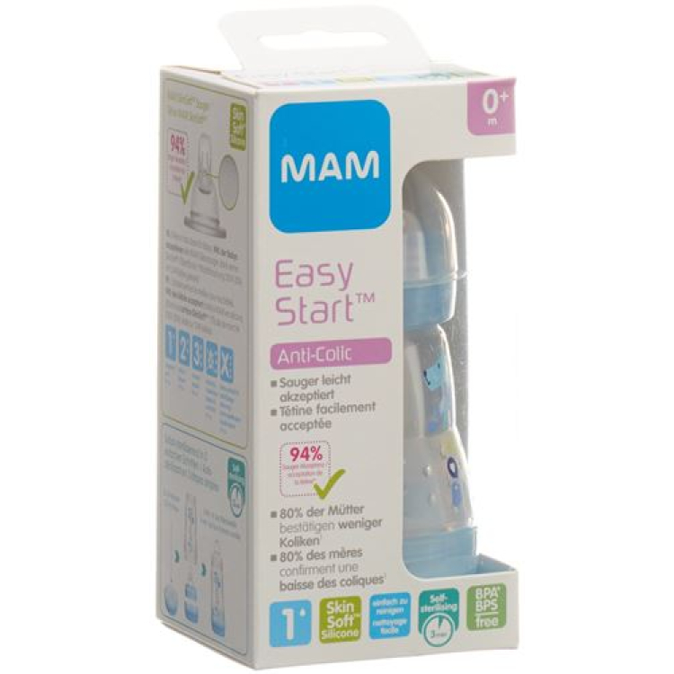 بطری ضد کولیک MAM Easy Start 160ml 0+ ماه پسر