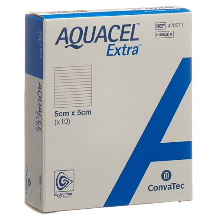 AQUACEL Medicazione idrofibra Extra 5x5cm 10 pz