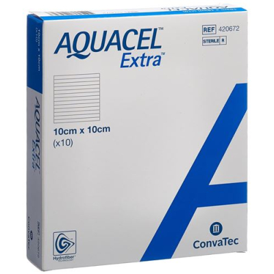 AQUACEL Hydrofiber tvarsliava Extra 10x10cm 10 vnt