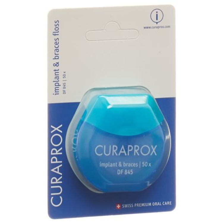 Curaprox DF 845 임플란트 및 교정기 치실 50개