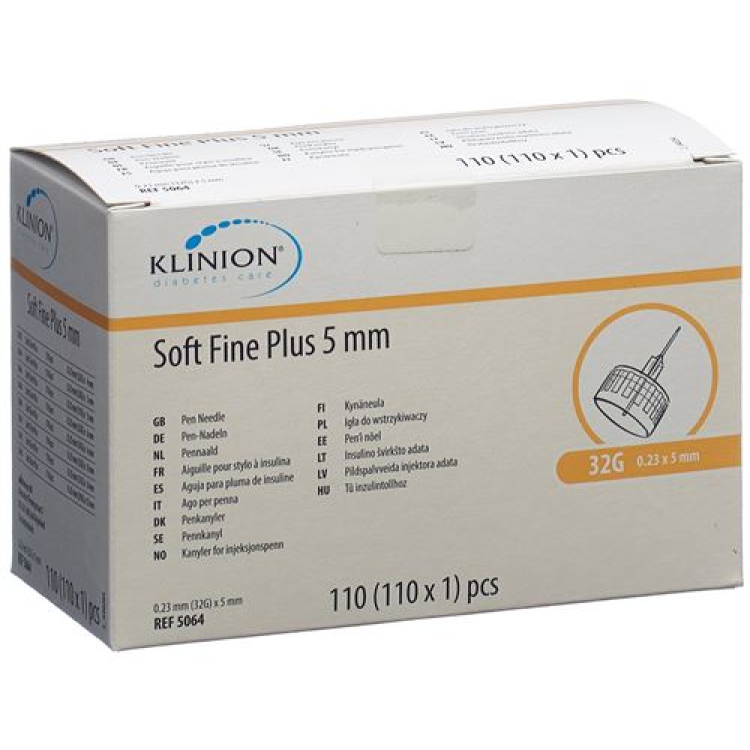 Klinion Soft Fine Plus Qələm İğnesi 5mm 32G 110 ədəd