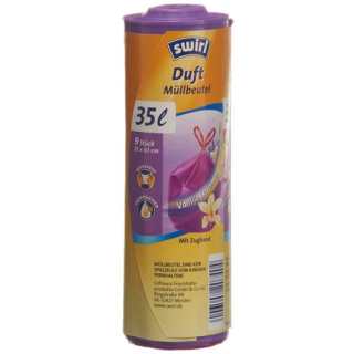 Sacs poubelle parfumés Swirl lavande-vanille 35l avec cordon 9 pcs