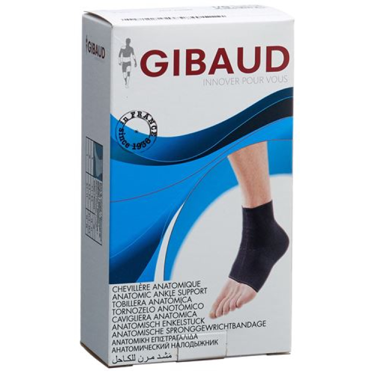 GIBAUD ankelbandage anatomisk storlek 1 18-21cm svart