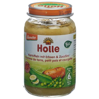 ដំឡូង Holle ជាមួយ peas និង courgettes demeter សរីរាង្គ 190 ក្រាម។