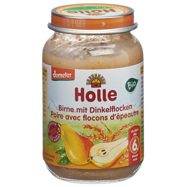 Pêra Holle com flocos de espelta demeter orgânico 190 g