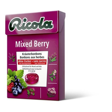 Ricola Mixed Berry şəkərsiz bitki mənşəli şirniyyat 50q Qutu