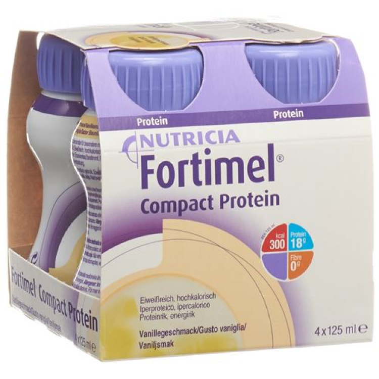 Fortimel Compact Protein Vanilla 4 زجاجات 125 مل