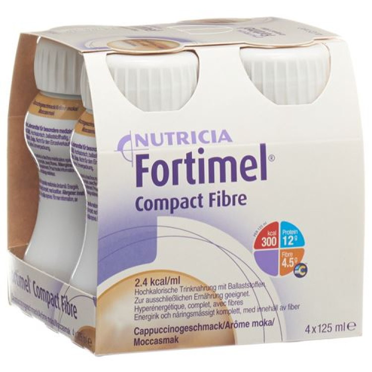 Fortimel Compact Fiber cappuccino 4 Fl 125 ml - Buy Online from Beeovita