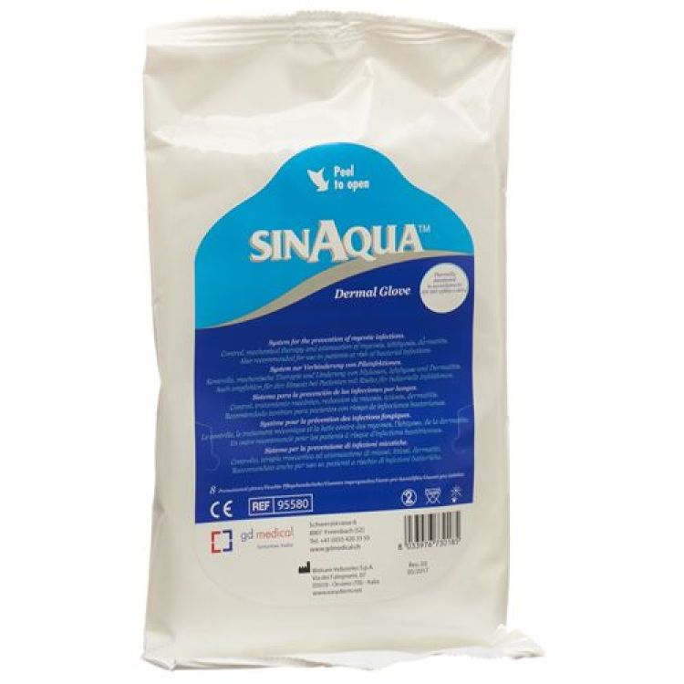 SINAQUA Dermal Glove - handske forfugtet handske Bataljon 8 stk