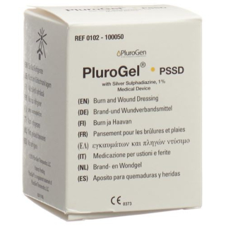 PluroGel PSSD brenn- og sårgel 1 % sølv Sulfadiazin Ds 50 g