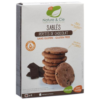Nature & Cie chocolate biscuits with chocolate chips, gluten-free