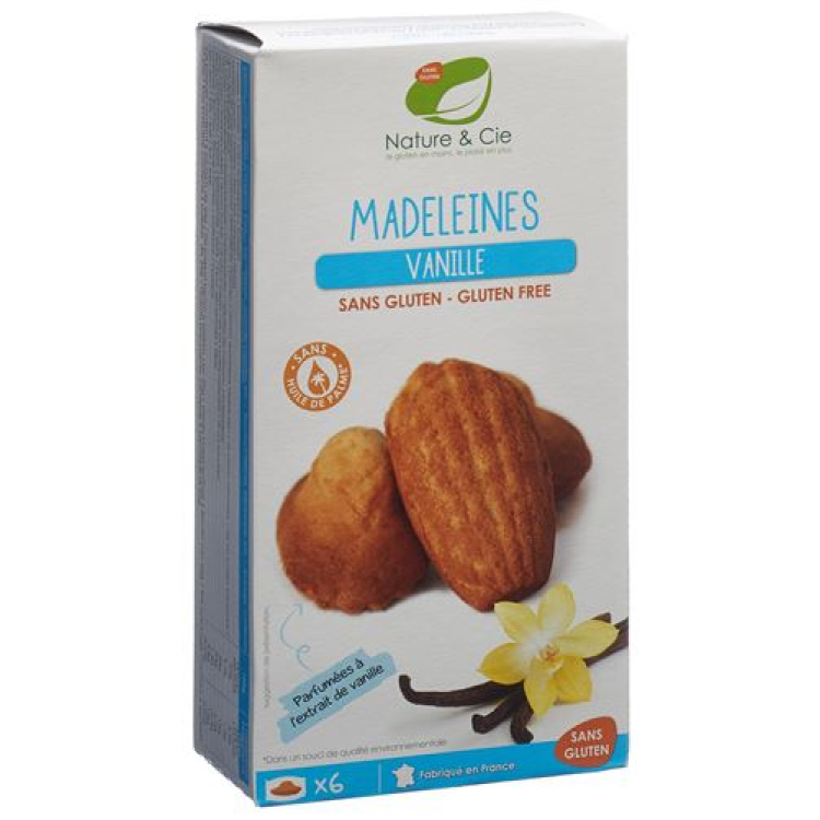 Nature & Cie Madeleines vanilla gluten free 6 x 25 ក្រាម។