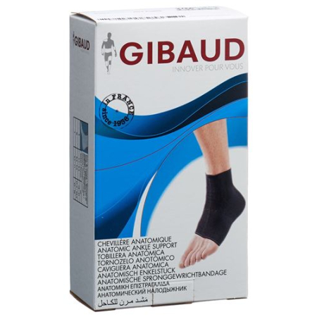 GIBAUD 解剖踝关节绷带，尺寸 2 21-25 厘米，黑色