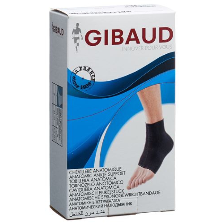 GIBAUD anatomiskt ankelbandage stl 2 21-25cm svart