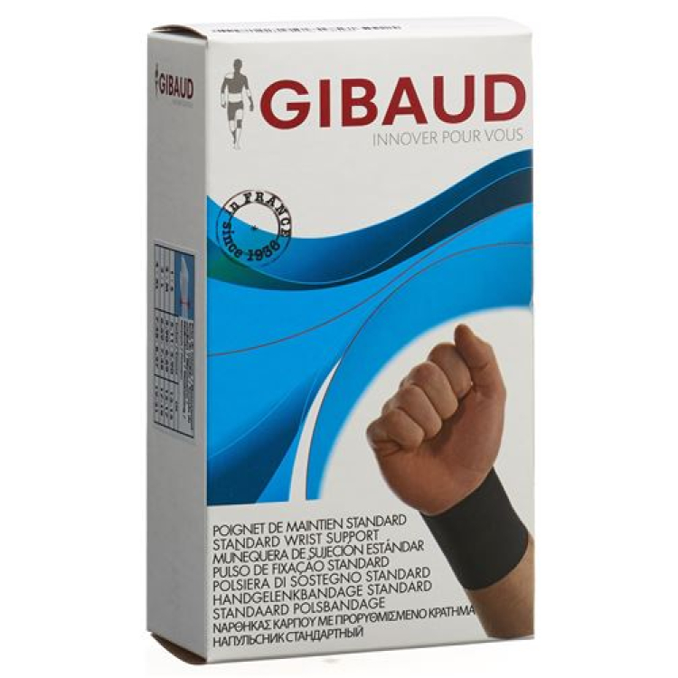 GIBAUD handledsbandage anatomisk storlek 4 19-21cm svart