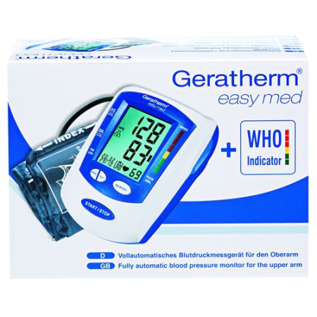 Geratherm blood pressure monitor easy med with WHO indicator