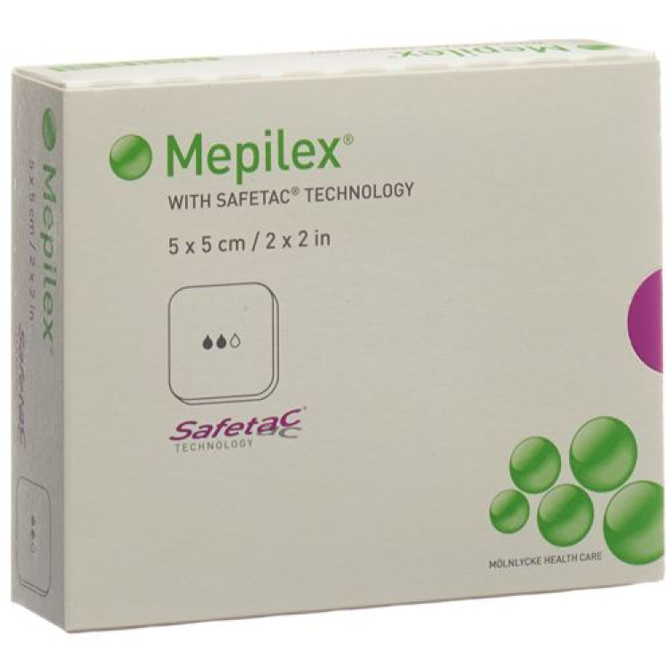 Mepilex Opatrunek piankowy Safetac 5x5cm silikon 5szt