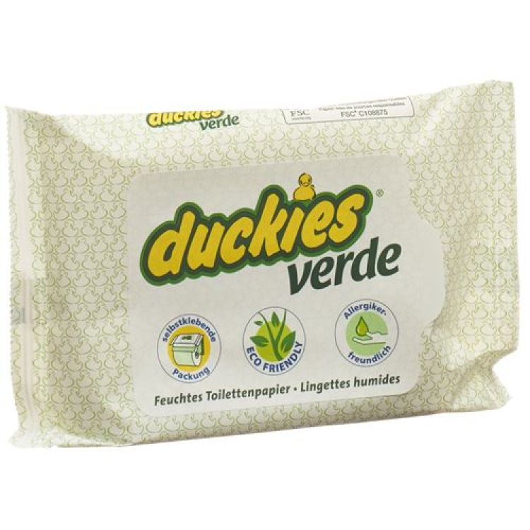 DUCKIES Verde mokry papier toaletowy 30 szt