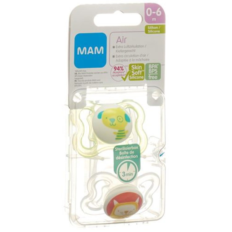 MAM Air Nuggi silicone 0-6 months 2 pcs