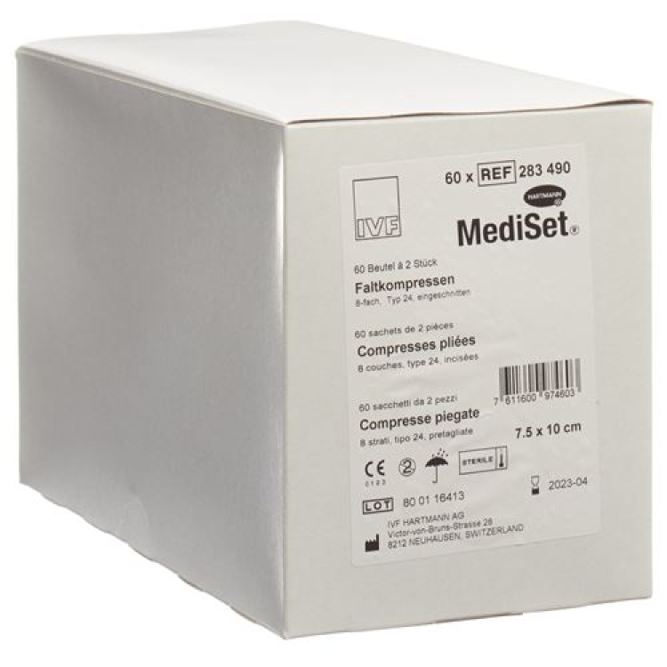 Mediset Tüp Bebek Uzun Uzantıları tip 24 7.5x10cm 8 kat steril 60 x 2 adet