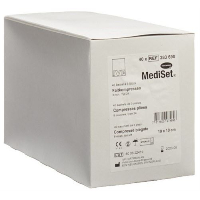 Mediset ivf faltkompressen type 24 10x10cm 8 fold sterile 40 x 3 pcs