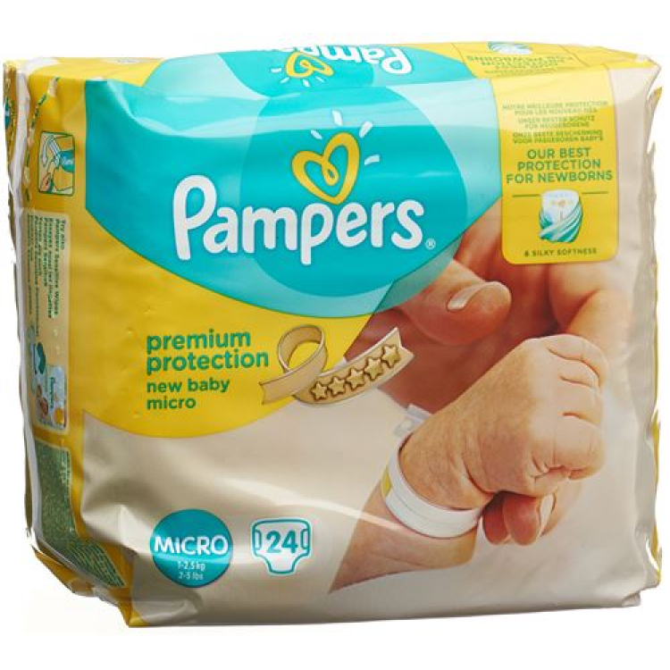 Подгузник Micro Pampers UI 1-2,5 кг 24 шт.