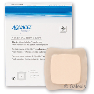 AQUACEL Mousse adhésive pour bandage en mousse 17,5x17,5cm 10 pcs