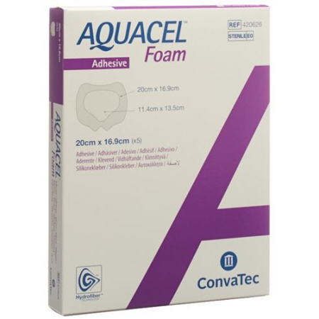 AQUACEL Foam Adhesive Foam Dressing 20x16.9cm Sacral - 5 pcs