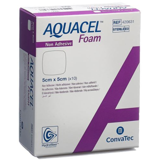AQUACEL Foam non-adhesive 5x5cm 10 pcs
