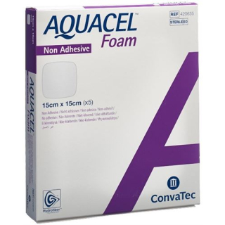 AQUACEL Foam non-adhesive 15x15cm 5 pcs