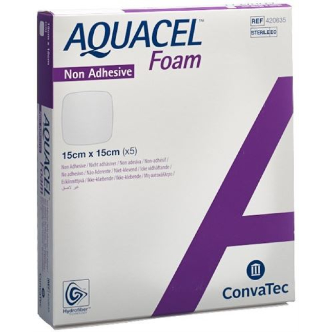 AQUACEL Foam dressing non-adhesive 15x15cm 5pcs