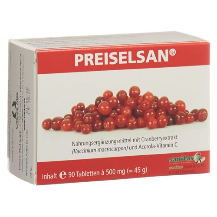 قرص PREISELSAN با عصاره زغال اخته 90 عدد