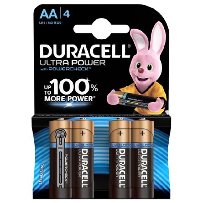 Duracell Battery Ultra Power MN1500 AA 1.5V 4 pieces buy online