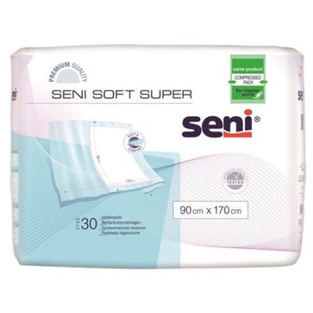 Seni Soft Super Underpads 90x170cm Cap Outside Non-Slip Film Impermeable