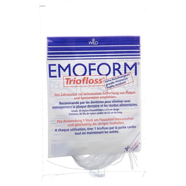 Emoform Trio Floss Btl 30 pcs - Dental Floss for Plaque Removal