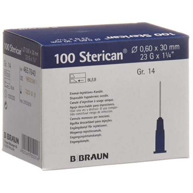 Buy STERICAN Needle 23G 0.60x30mm Blue Luer - 100 pcs